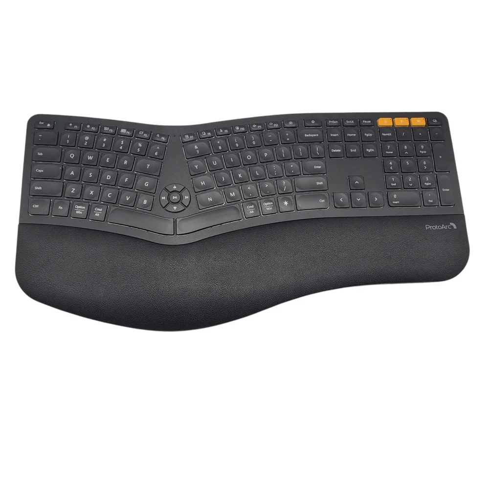 ProtoArc EK01 Plus Ergonomic Split Bluetooth Keyboard USB Wireless Backlit Black